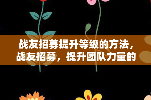 战友招募提升等级的方法图片