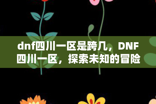 dnf四川一区是跨几图片