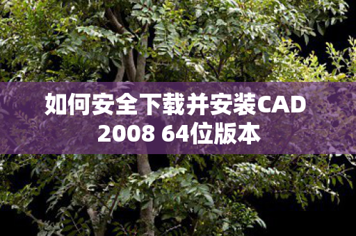 如何安全下载并安装CAD 2008 64位版本图片