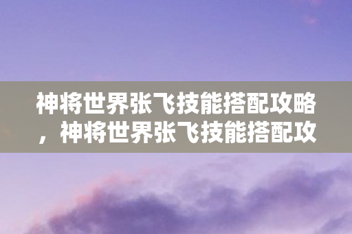 神将世界张飞技能搭配攻略图片