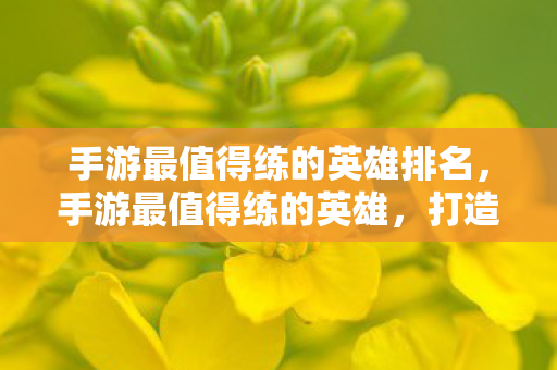 手游最值得练的英雄排名图片