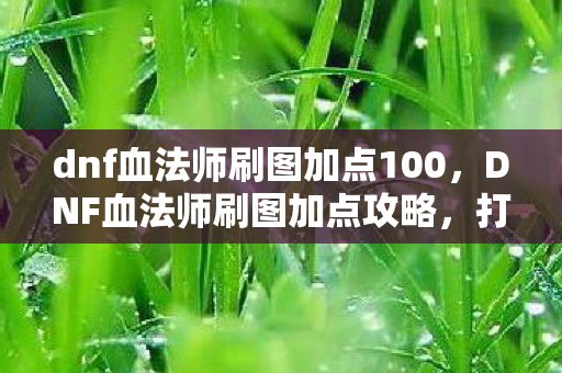 dnf血法师刷图加点100图片