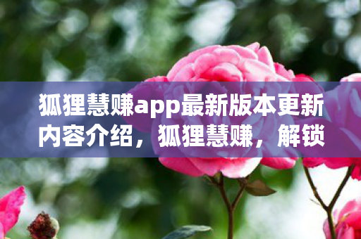 狐狸慧赚app最新版本更新内容介绍图片