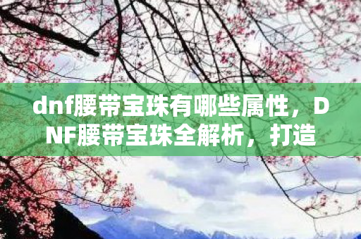 dnf腰带宝珠有哪些属性图片