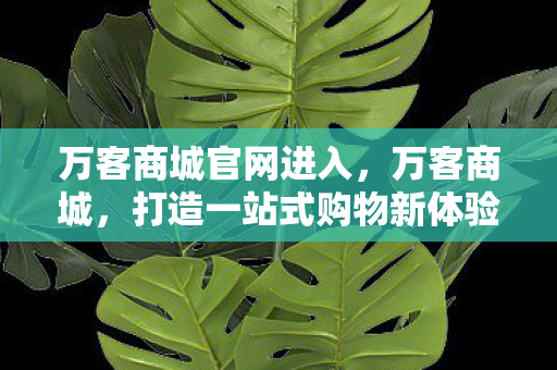 万客商城官网进入，万客商城，打造一站式购物新体验