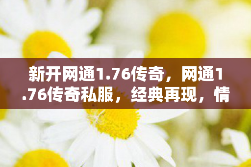 新开网通1.76传奇，网通1.76传奇私服，经典再现，情怀依旧