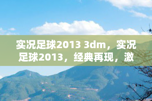 实况足球2013 3dm，实况足球2013，经典再现，激情燃烧的岁月