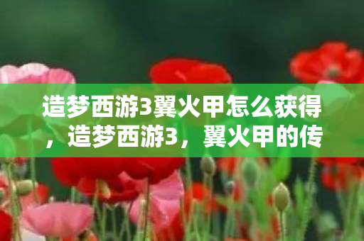 造梦西游3翼火甲怎么获得图片