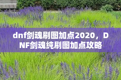 dnf剑魂刷图加点2020图片