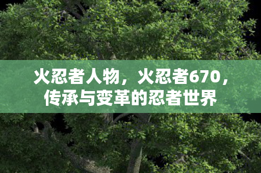 传承与变革的忍者世界图片