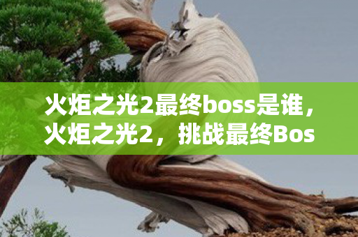 火炬之光2最终boss是谁图片