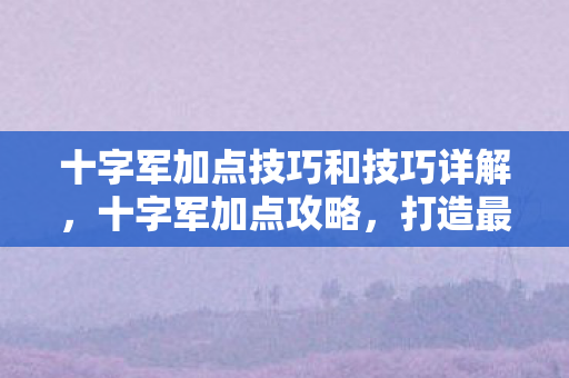 十字军加点技巧和技巧详解图片