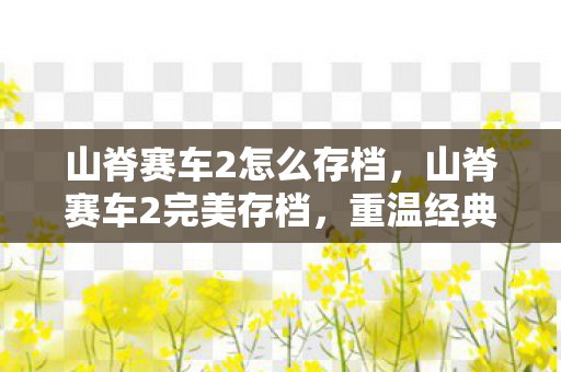 山脊赛车2怎么存档，山脊赛车2完美存档，重温经典，驰骋赛道