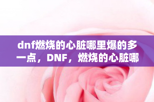 dnf燃烧的心脏哪里爆的多一点图片