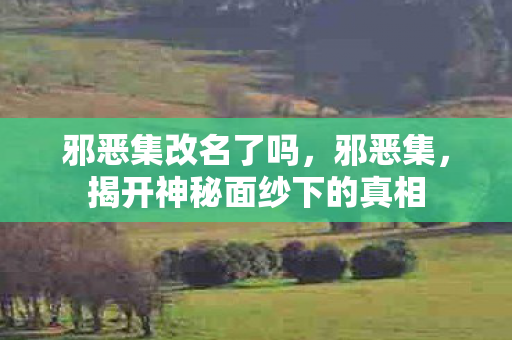 邪恶集改名了吗，邪恶集，揭开神秘面纱下的真相