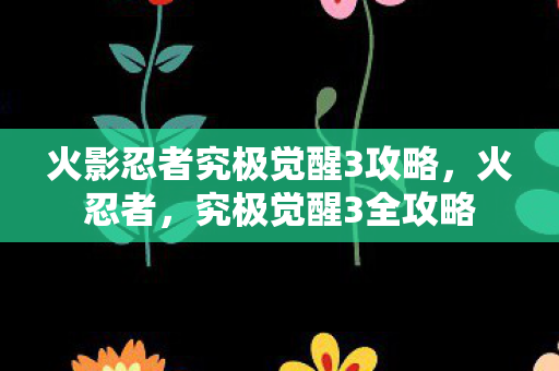 火影忍者究极觉醒3攻略图片