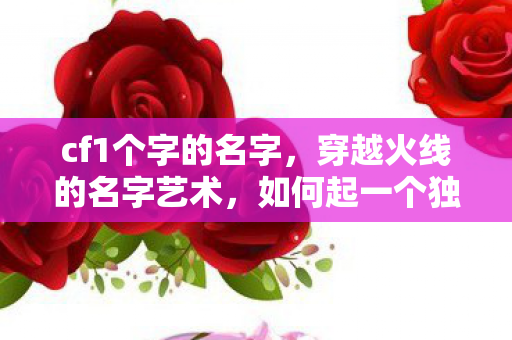 如何起一个独特且富有深意的CF名字图片