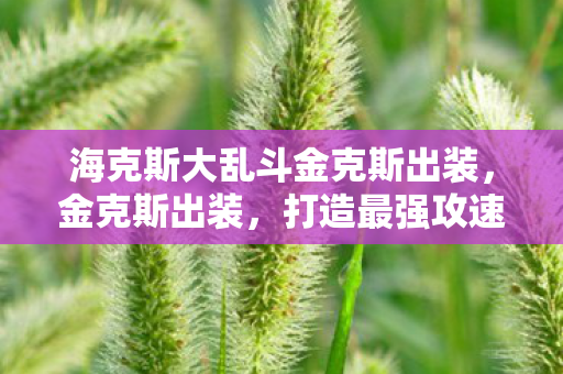 海克斯大乱斗金克斯出装，金克斯出装，打造最强攻速流的攻略