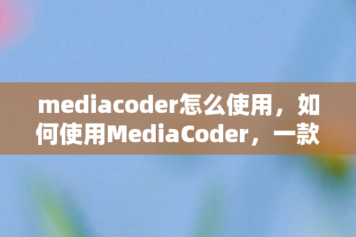 mediacoder怎么使用图片
