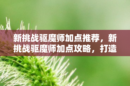 新挑战驱魔师加点推荐图片