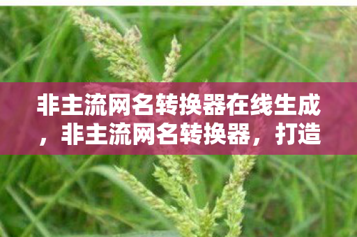 非主流网名转换器在线生成，非主流网名转换器，打造你的个性网络昵称
