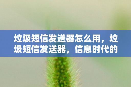 垃圾短信发送器怎么用图片