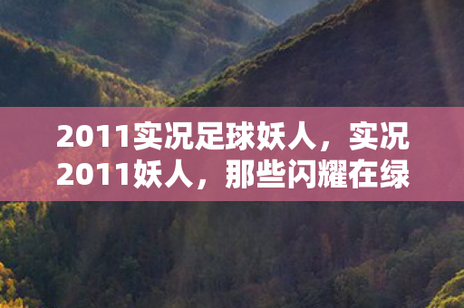 2011实况足球妖人，实况2011妖人，那些闪耀在绿茵场上的新星