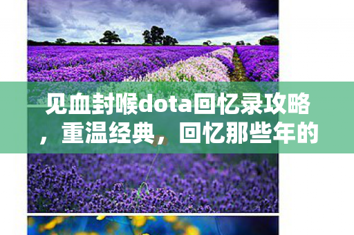 见血封喉dota回忆录攻略，重温经典，回忆那些年的DOTA传奇—见血封喉回忆录