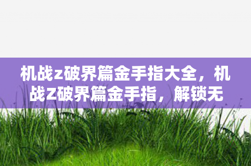 机战z破界篇金手指大全图片