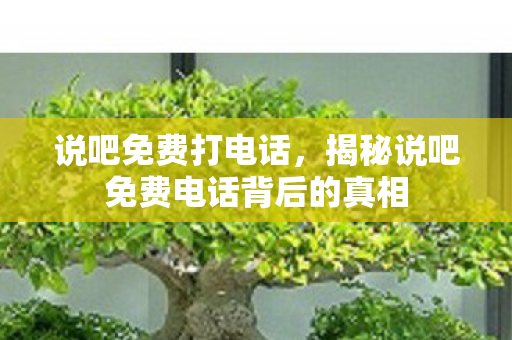 揭秘说吧免费电话背后的真相图片