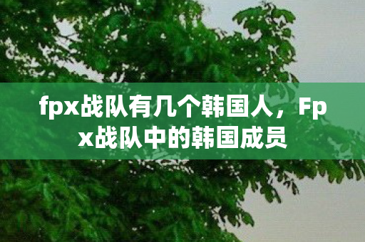 fpx战队有几个韩国人图片