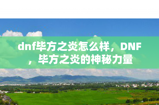 dnf毕方之炎怎么样图片