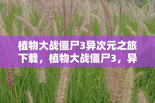 植物大战僵尸3异次元之旅下载图片