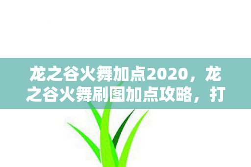 龙之谷火舞加点2020，龙之谷火舞刷图加点攻略，打造高效输出的火舞角色