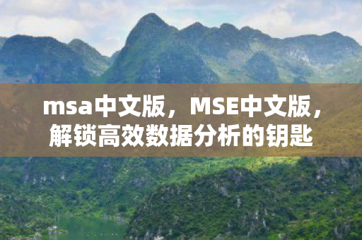 解锁高效数据分析的钥匙图片
