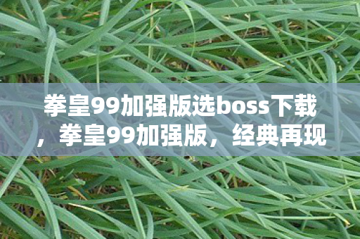 拳皇99加强版选boss下载，拳皇99加强版，经典再现，热血重燃