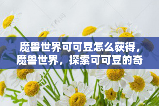 魔兽世界可可豆怎么获得图片