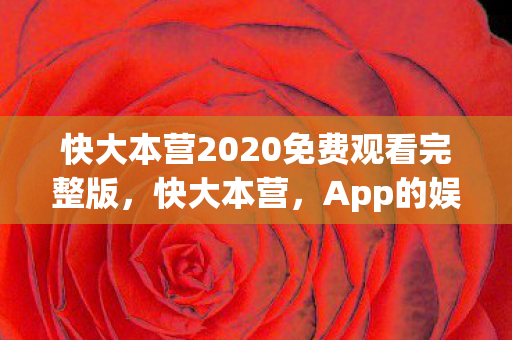 快大本营2020免费观看完整版图片