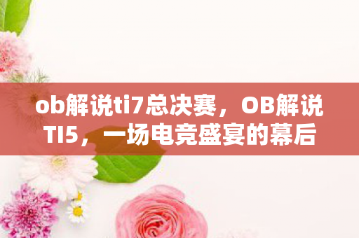 ob解说ti7总决赛，OB解说TI5，一场电竞盛宴的幕后解析