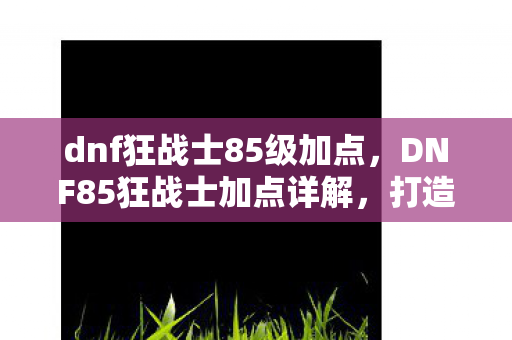 DNF85狂战士加点详解图片