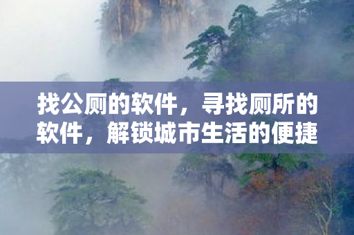 找公厕的软件，寻找厕所的软件，解锁城市生活的便捷时刻