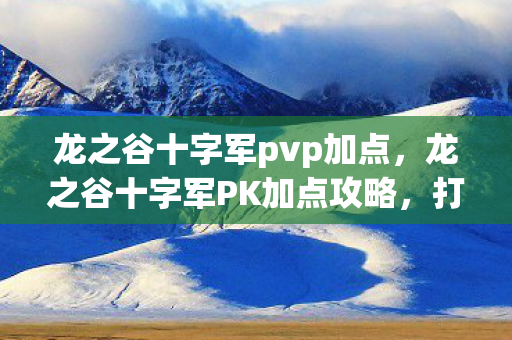龙之谷十字军PK加点攻略图片