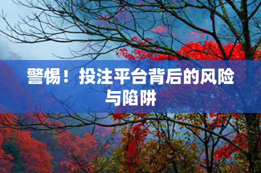 警惕！投注平台背后的风险与陷阱