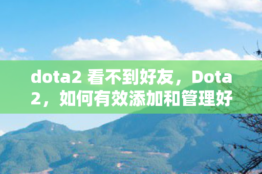 dota2 看不到好友，Dota2，如何有效添加和管理好友，提升游戏体验