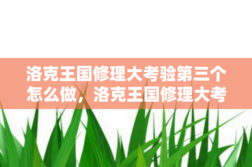 洛克王国修理大考验第三个怎么做图片