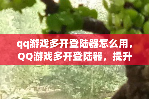 qq游戏多开登陆器怎么用图片
