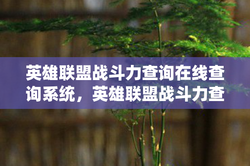 英雄联盟战斗力查询在线查询系统图片