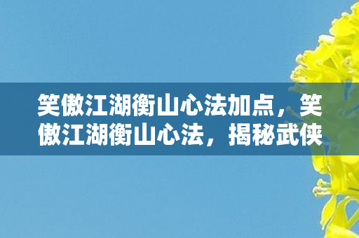 揭秘武侠世界的独特心法图片