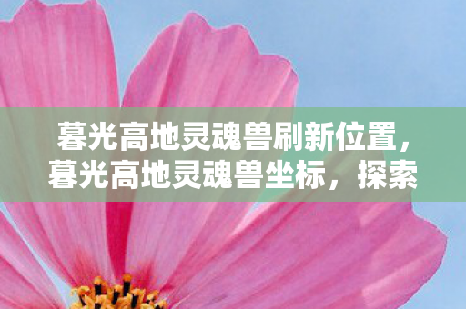 暮光高地灵魂兽刷新位置图片