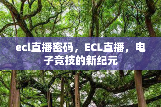 ecl直播密码，ECL直播，电子竞技的新纪元